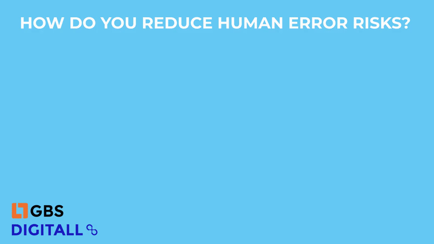 Gif: How do you reduce human error risks? Training - 46%, Communication 55%, Technology - 16%, idk - 6%