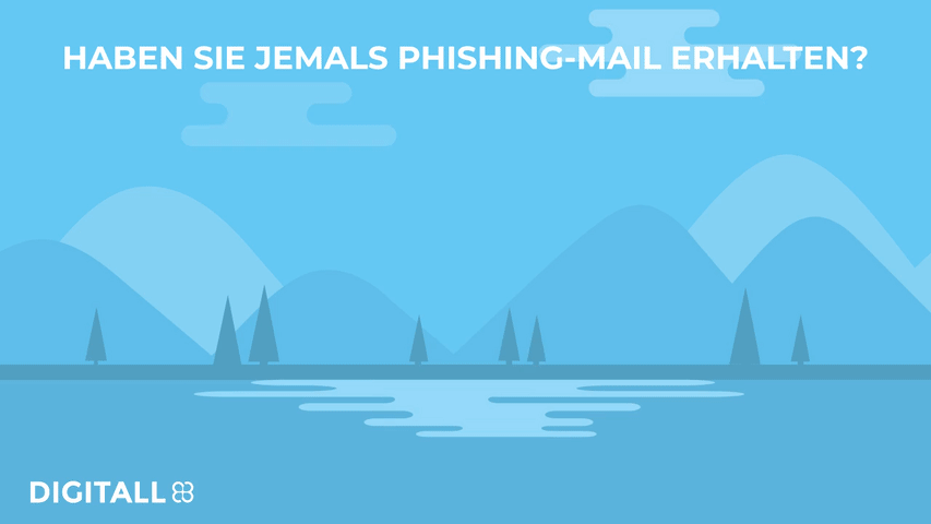Haben Sie jemals Phishing-Mail erhalten? Ja (84%), Nein (11%), Was ist Phishing? (5%)